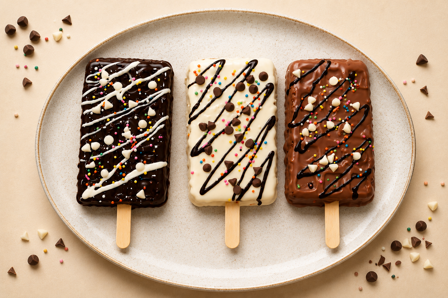 Drizzle stick — waffle on a stick dipped in chocolate